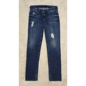 Fade To Blue Womens Size 25 Distressed Best Friend Straight Leg Comfort Jeans